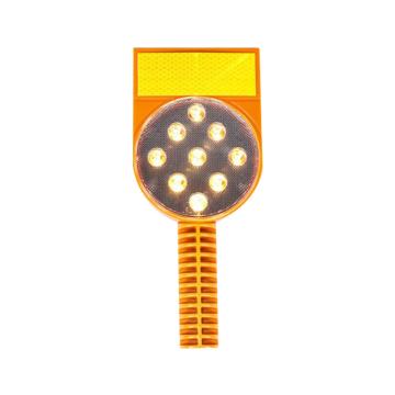 安赛瑞 太阳能警示爆闪灯，同步边缘灯，LED路障灯，夜间道路施工路锥灯，手柄款-黄灯，1D00134 售卖规格：1个