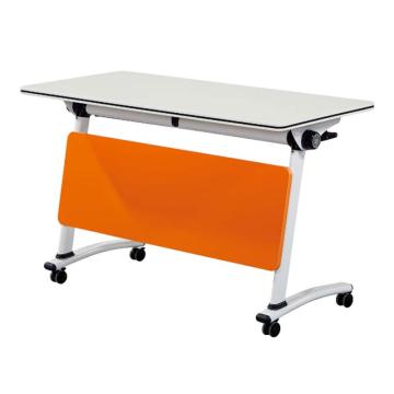 企诺 折叠培训桌课桌培训学校辅导桌，QNC203YJ-F020-07 700*400*750mm 带轮 亮白+橙色 售卖规格：1张