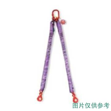 多来劲/doleco 双腿圆型吊带组合索具，1.4T*2m,11.2T欧式强力环,05441402 配16T双环扣,配眼型自锁安全钩 售卖规格：1套