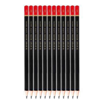 得力 连中三元考试2B涂卡铅笔，58119红 答题卡考试专用 售卖规格：12支/盒