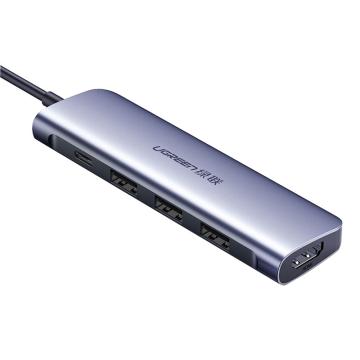 绿联/UGREEN 转接器，CM136（50209） Type-C多功能转换器 3*USB 3.0 A母 1*HDMI 15cm 售卖规格：1个