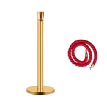 锦安行 皇冠款不锈钢挂绳迎宾礼宾柱，金色立柱+红色麻绳，φ320×950mm，绳长1.5m，JCH-Y200-32 售卖规格：1个