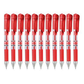 晨光 拔帽式中性笔大容量子弹头签字笔，GP1111 红色 0.7mm 12支装 售卖规格：1盒
