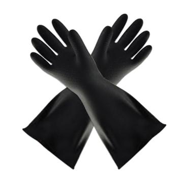 威蝶 耐酸碱工业胶手套，黑色，普通厚，31A-1 售卖规格：1副