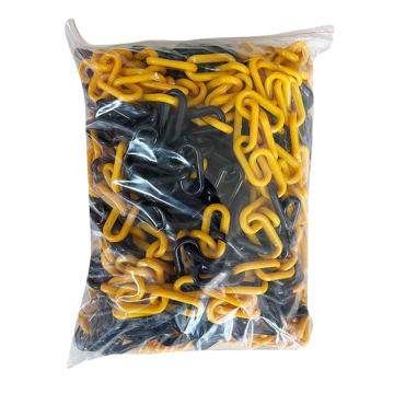 伏兴 塑料警示链条，塑料链条路锥链条隔离链条，黄黑链条，C1386 售卖规格：25米/包