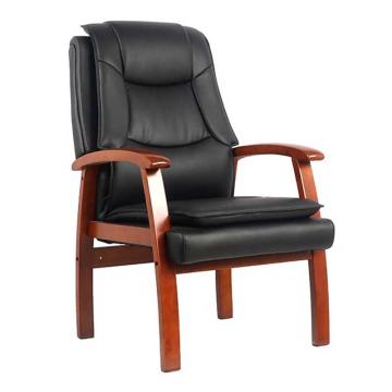 企诺 实木皮艺会议椅老板办公椅子，QN-1901B 牛皮 660*800*1080mm 售卖规格：1张