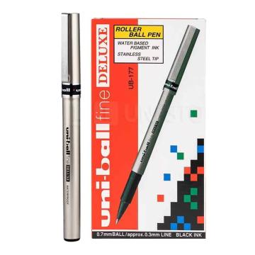 UNI 三菱直液式拔帽中性笔，UB-177/黑色 0.7mm 售卖规格：12支/盒
