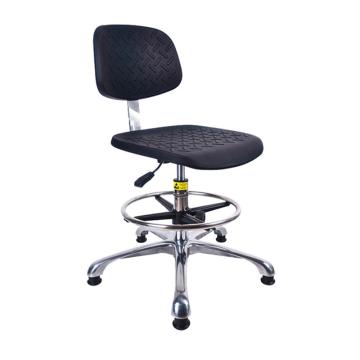 功成狮 防静电升降工作椅，GSPC0015 可调节高度480-680mm，铝合金五星脚踏圈固定脚垫，黑色 售卖规格：1个