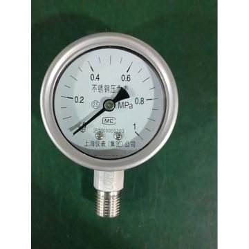 上仪 氮气压力表，不锈钢316材质|表盘直径50mm|量程0-25MPa|M14×1.5接头