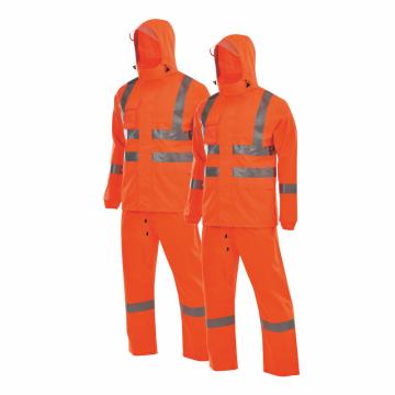 安大叔 警示套装雨衣，LD763/C890，XL 荧光橙 售卖规格：1件