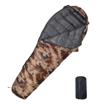 三极户外 迷彩妈咪式保暖睡袋，TP2979 1500g荒漠迷彩 210*80cm,鸭绒1500g 售卖规格：1条