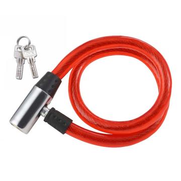 炬芯 钢缆锁，型号：SLY6501 长度65cm 红色 带2个钥匙 售卖规格：1个