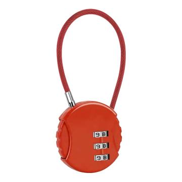炬芯 圆形钢丝绳密码锁，型号：ZY3831 锁体直径37mm 红色 钢丝绳长度13cm 售卖规格：1个