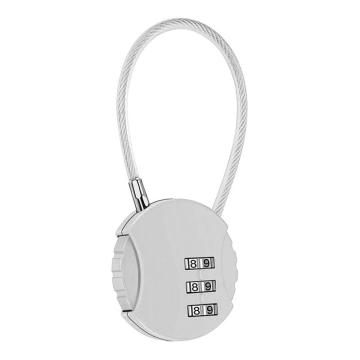炬芯 圆形钢丝绳密码锁，型号：ZY3839 锁体直径37mm 银色 钢丝绳长度13cm 售卖规格：1个