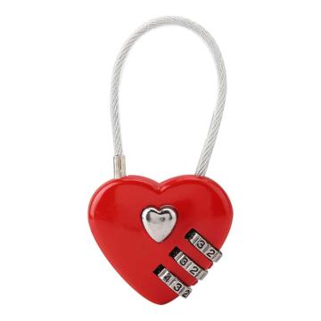 炬芯 爱心密码锁，型号：ZAX4031 锁体宽度40mm 红色 钢丝绳长度13cm 售卖规格：1个