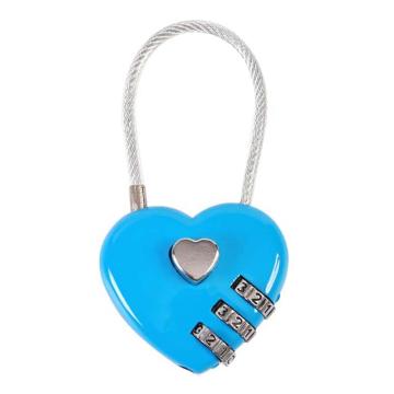 炬芯 爱心密码锁，型号：ZAX4033 锁体宽度40mm 蓝色 钢丝绳长度13cm 售卖规格：1个