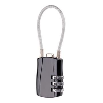 炬芯 钢缆绳密码锁，型号：ZL1305 锁体宽29mm 钢丝绳长度13cm 黑色 售卖规格：1个