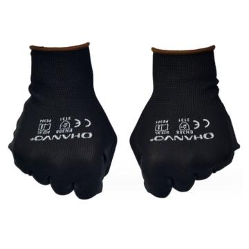 恒辉 PU涂层手套，PE304-7 13针黑化纤掌浸 售卖规格：1双