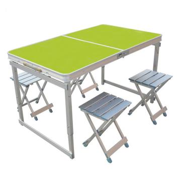 三极户外 户外铝合金折叠桌椅，TP5529 绿色（一桌四凳）有伞孔 120*60*53/62/70cm 售卖规格：1套