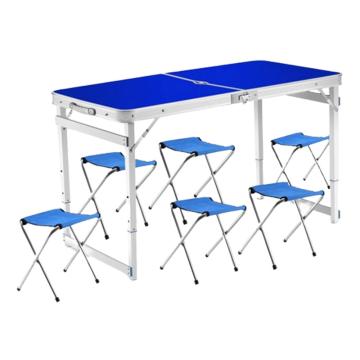 三极户外 便携式户外桌椅，单位：套TP5523 桌+2椅蓝色 桌,120*60*53/62/70cm,椅29*30*35cm（2椅) 售卖规格：1套