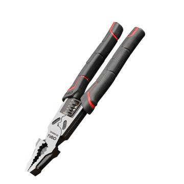 得力 多功能钢丝钳省力型高寿命铬钒钢带剥线(红)，DL100018Z
