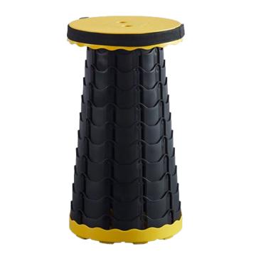 三极户外 便携折叠伸缩凳，TP8866 黄色盖黑环 聚丙烯（PP塑料）材质 售卖规格：1个