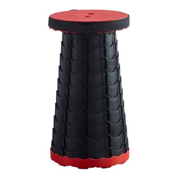 三极户外 便携折叠伸缩凳，TP8866 红色盖黑环 聚丙烯（PP塑料）材质 售卖规格：1个