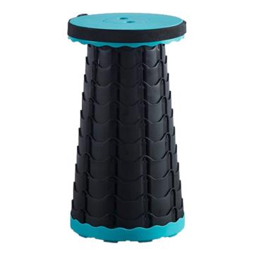 三极户外 便携折叠伸缩凳，TP8866 湖绿盖黑环 聚丙烯（PP塑料）材质 售卖规格：1个
