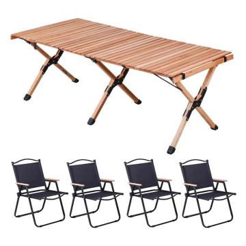 三极户外 户外露营便携桌椅，TP8872 一桌四椅黑钢管大号椅子黑色 售卖规格：1套