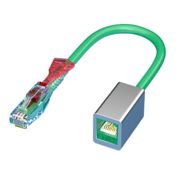 海乐 内外网转换接头，专网防双网 防混插 网络安全套件，HT-912D-0.2M 绿色 售卖规格：1根
