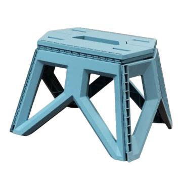 三极户外 加厚塑料折叠凳子马扎，TP8838 湖水蓝 34*28*24cm 售卖规格：1个