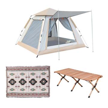 三极户外 户外防水露营帐篷，TP2388 3-4人帐篷+地垫+桌1.2*0.6m 售卖规格：1顶