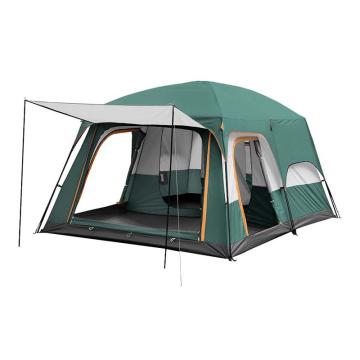 三极户外 两室一厅家庭露营搭建纱网双层大帐篷，TP2640 墨绿色4-6人 售卖规格：1顶