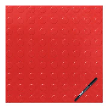 盛仕/SIGCESS 方块地垫，50X50CM厚度5MM，明扣燕尾式 圆币纹 红色 售卖规格：1块