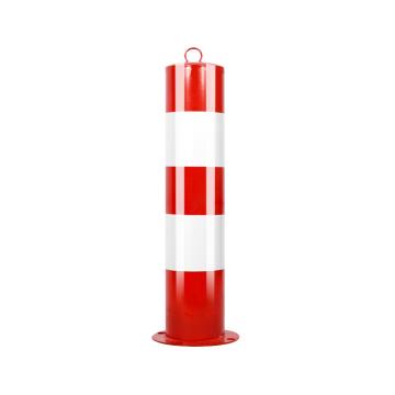 布朗森/BRONSON 钢管警示柱顶环固定立柱，高500mm，管径114mm，底座宽165mm，壁厚1.5mm，红白，A9135 售卖规格：1个