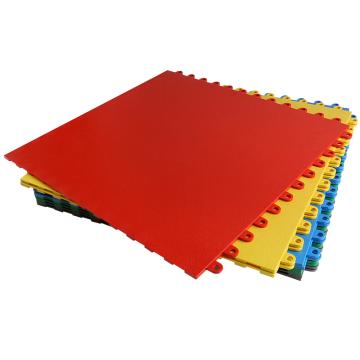 盛仕/SIGCESS 方块地垫，60X60CM厚度6.5MM；暗扣式 皮革纹 红色 售卖规格：1块