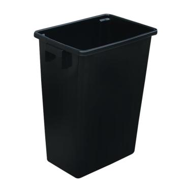 英达斯贝克 塑料加厚翻盖摇盖垃圾筒垃圾桶，60L弹盖无盖黑 450*310*750mm 售卖规格：1个