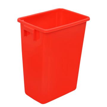英达斯贝克 塑料加厚翻盖摇盖垃圾筒垃圾桶，60L弹盖无盖红 450*310*750mm 售卖规格：1个