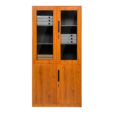 中芯 通双节文件柜钢制办公柜木纹转印，QLZX187 厚度0.8mm 900*400*1850mm 枫木色 售卖规格：1个