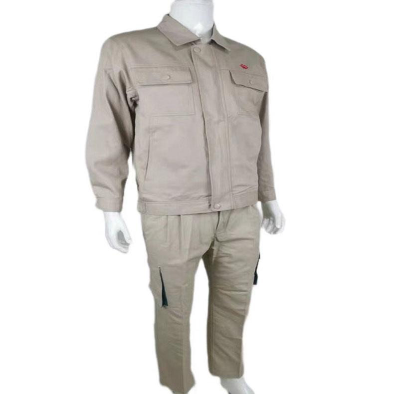 虎邦世家 全棉秋款工作服套装，HBSJ171 155-195 米色 售卖规格：1套