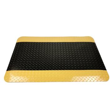 Raxwell 耐磨型抗疲劳地垫，ROMF0011 钢花纹 黑色黄边 3层结构 厚2.5cm宽0.7mm长1m 售卖规格：1米
