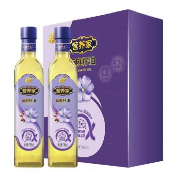 福临门 节庆组合，亚麻籽油礼盒750ml*2瓶 中粮出品（一件代发） 售卖规格：1盒