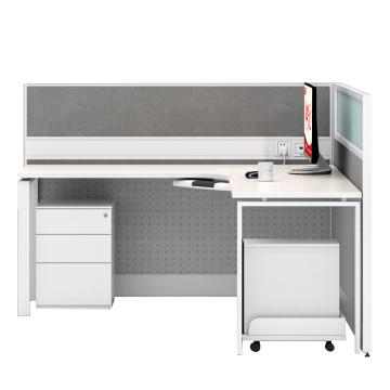 红心 单人位屏风工位，HXP38A 钢制办公桌含活动柜主机架 1600*1500*1200mm 白色 售卖规格：1张