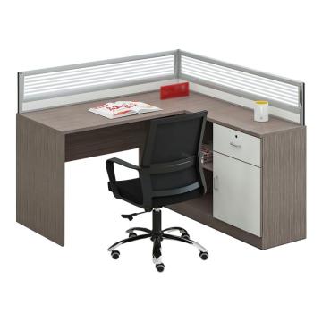 红心 L型屏风工位，JHXPF43-1 板式桌含侧柜 1600*1600*1050mm 北欧柚木色 售卖规格：1张