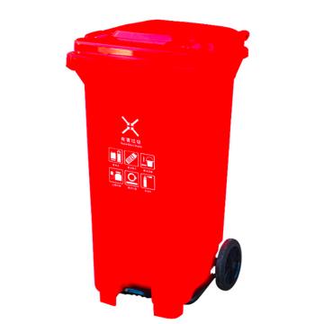 Raxwell 脚踏式分类垃圾桶，RJRA2442 红色100L （有害垃圾） 售卖规格：1个