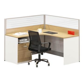 红心 L型屏风工位，JHXPF01 板式办公桌含固定柜 1400*1200*1050mm 原木色 售卖规格：1张
