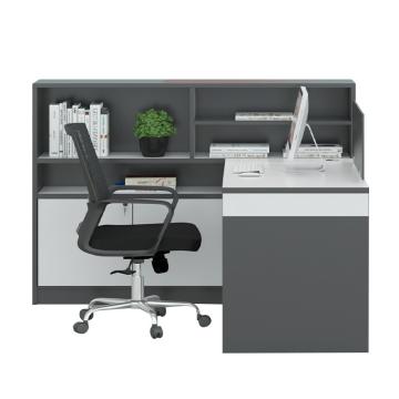 红心 屏风工位单人位，YHXGW-01 板式办公桌含侧柜 1500*1400*1100mm 铁灰+白色 售卖规格：1张
