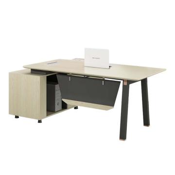 红心 浅色板式班桌，HXJJ-102 办公桌电脑桌钢制脚 1800*1600*750mm 木色+铁灰 售卖规格：1张