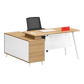 红心 板式班台经理桌，JHXBT25 钢制脚经理办公桌 1600*1200*750mm 原木色 售卖规格：1张