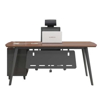 红心 板式大班台，HXLX13 领导桌板式办公桌 1600*1765*750mm 胡桃色+铁灰 售卖规格：1张